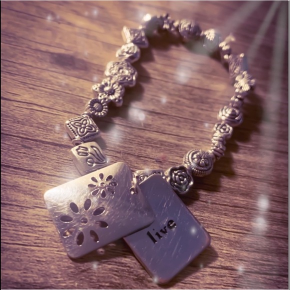 New Handmade Spring Bloom Live 2 Panel Flowers BOHO Sterling Silver Bracelet - Picture 10 of 12